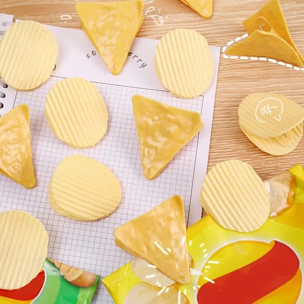 10-pak chipsposeklemmer, chipsformede plastikforseglingsklemmer til køkkensnackopbevaring, gul
