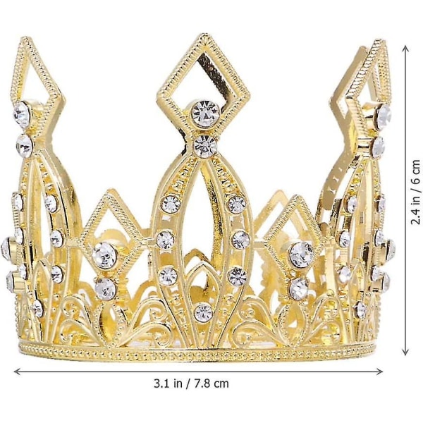 Kronkakdekoration för födelsedagar bröllop prinsesstema tårtdekorationer för babyshower (guld) 2 st