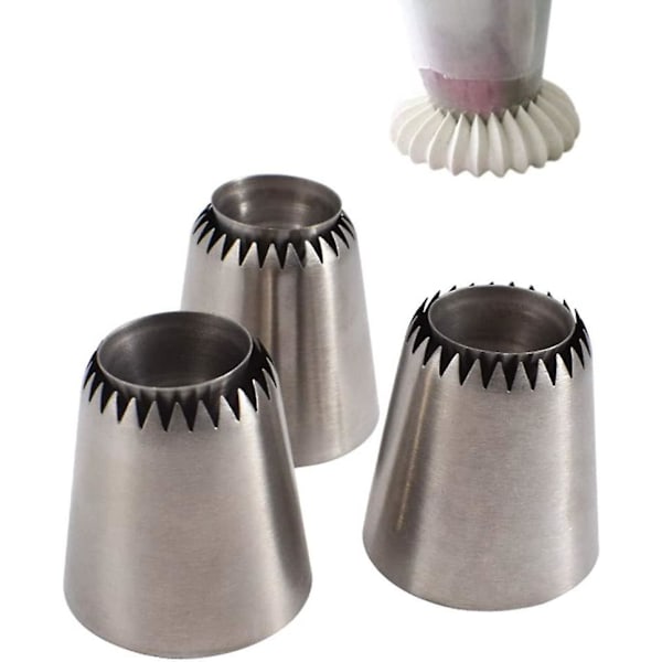 3 stk. smørkage-dysetip Sultan Ring Tip Russisk glasur-pipedyse Kagedekoration Supp