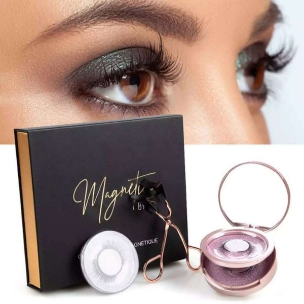 Magnetiska ögonfransar utan eyeliner - Naturligt utseende
