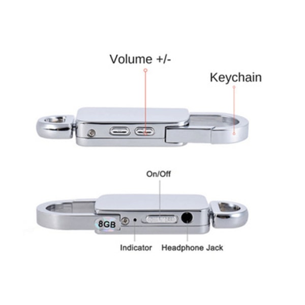 HD-brusreducering Smart Keychain 8G röstinspelare