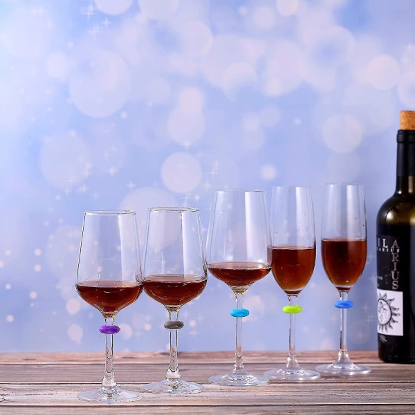 12 kappaletta viinilasin koristeita silikonista valmistettuja juomakeristeitä viinilaseille samppanjahuiluille cocktaileille ja martineille