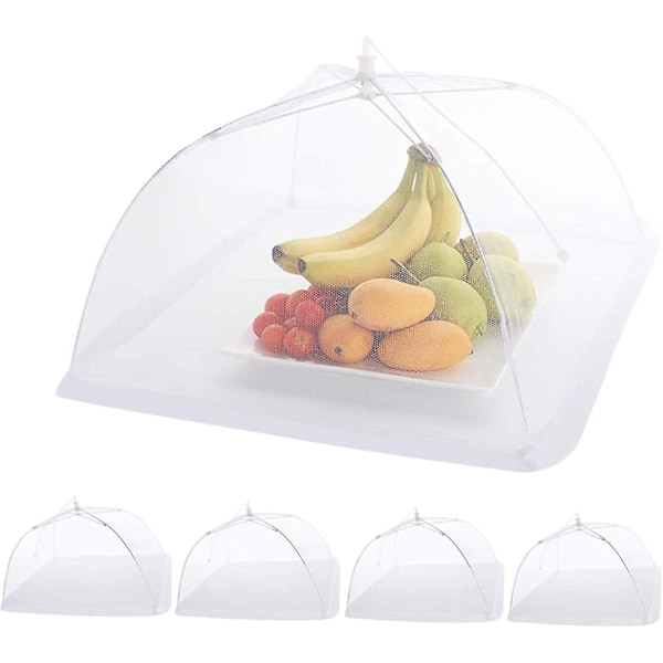 Foldable Food Cloche, 5 Reusable Food Mesh Covers, Anti-fly Outdoor Food Tent Cover To Protect Vegetables, Fruits, Meat (33*33*28cm)