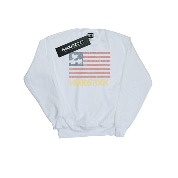 Woodstock Gutter Distressed Flag Genser 7-8 år Hvit White 7-8 år