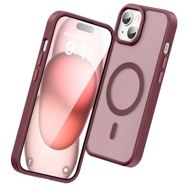 ColorPop iPhone 15 Kuori CH MagSafe Matta Punainen
