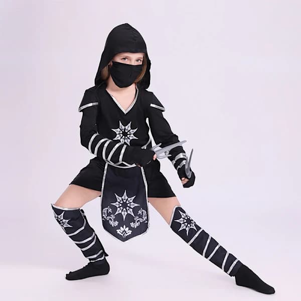 Ninja Cosplay-kostume til piger til Halloween, Ninja-rollespilskostume til børn til temafester og forestillinger S[co]