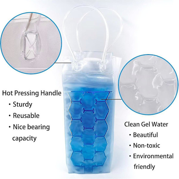 Gel Ice Wine Bag Ice Pack Ice Pack Håndveske Kjølt Is Hvit 2 Pakker-30ml