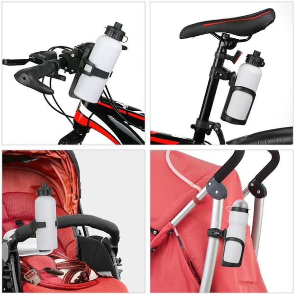 Cykelhållare för flaska, 2-pack, 360° rotation snabbkoppling, för mountainbikes, barnvagnar och rullstolar
