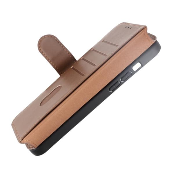 iPhone 15 Pro Max Pung Etui Læder Rvelon - Brun Brun brown