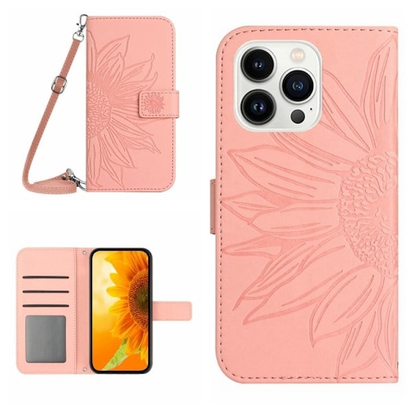 iPhone 15 Pro Cover Solsikke Tryk Rosa