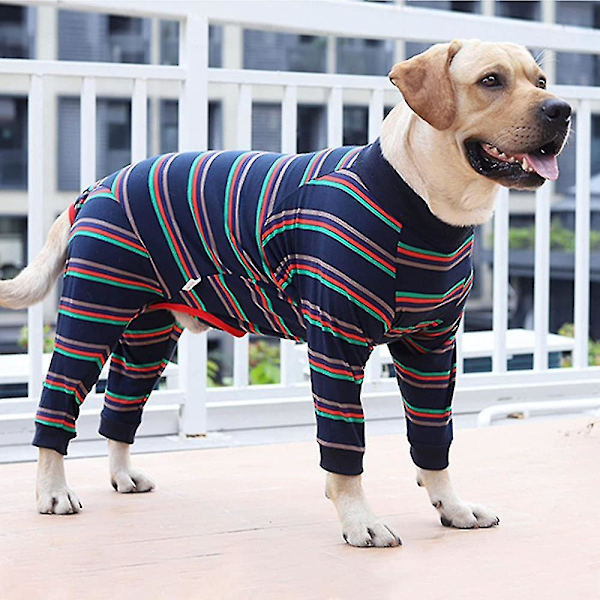 Återhämtningskit för hund efter operation, anti-slickande husdjurskirurgisk klänning för buksår, valp långärmad pyjamas för att förhindra håravfall (storlek L) TA