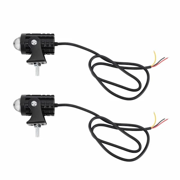 2 stk MC LED-frontlykter Vanntett Gul Hvit Høy/Lav Stråle 8 til 80V[CO]