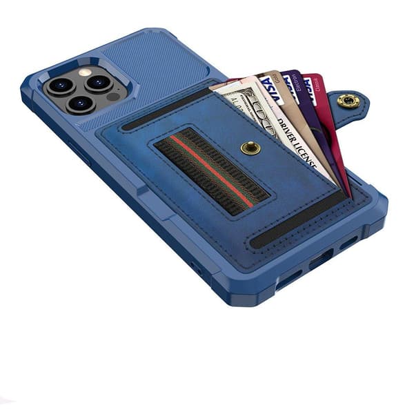 iPhone 12 Pro Max - Praktisk og Stilig Deksel med Kortholder Svart