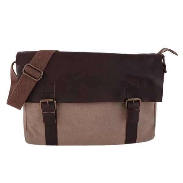 Skuldertaske lærred Khaki Khaki one size