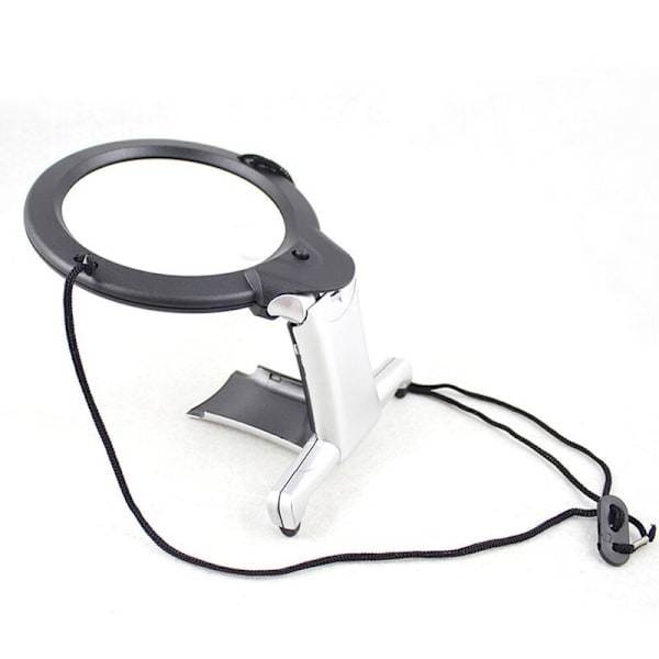 Kaula- ja pöytäsuurennuslasi 6x suurennus, handsfree-varsi ja pöytävalaisin LED-suurennuslasi käsitöihin, koruharrastukseen