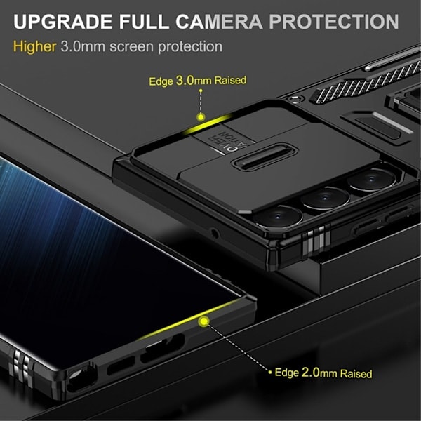 Samsung Galaxy S23 Ultra Cover Hybrid Ring Armor Sort