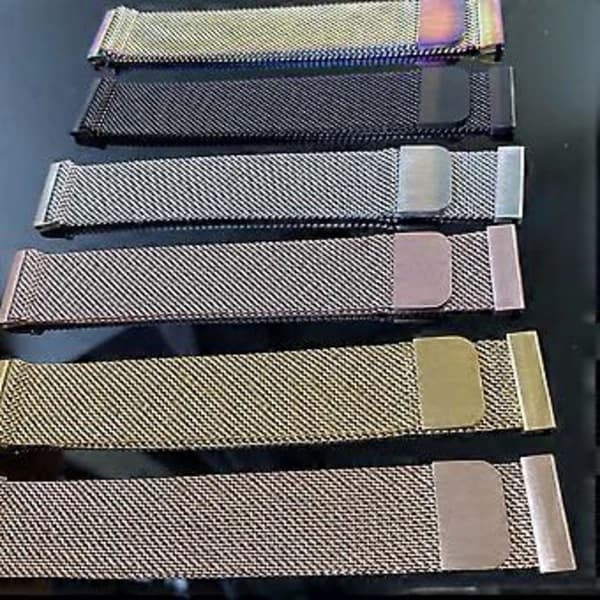Armbånd i rustfrit stål med justerbart spænde, åndbart minimalistisk armbånd til mænd og kvinder (16 mm rosarosa)[CO]
