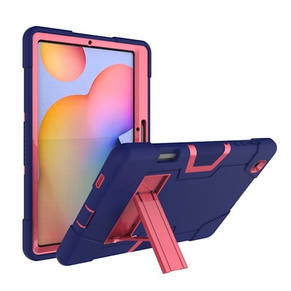 Samsung Galaxy Tab S6 Lite - Stöttåligt Hybridskal med Ställ - Blå/Rosa