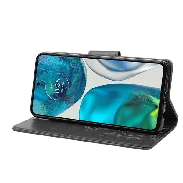 Motorola Moto G52/G82 Skal Blommigt Tryck Svart