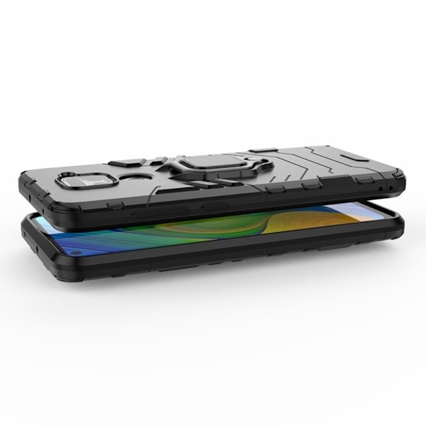 Xiaomi Redmi Note 9 - Hybrid Ring Cover - Sort Black Svart