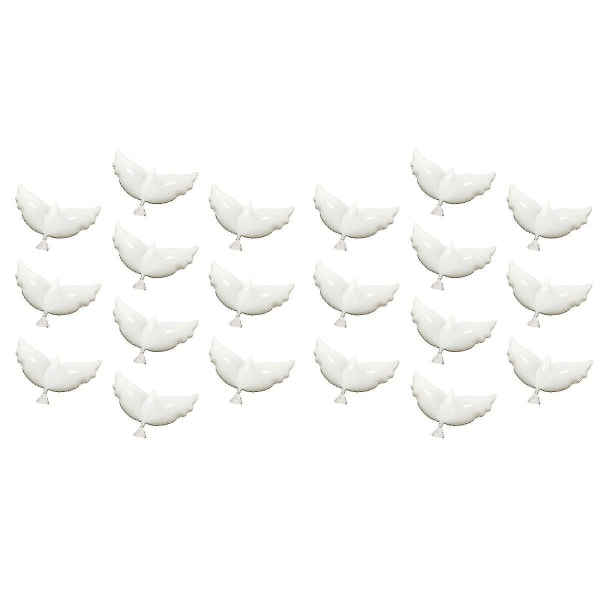 20 stk. Fashionable Dove Balloner Due Balloner Flyvende Hvide Due Balloner Aluminiumsfolie Balloner Bryllupsfest Dekoration (hvid) -ayane