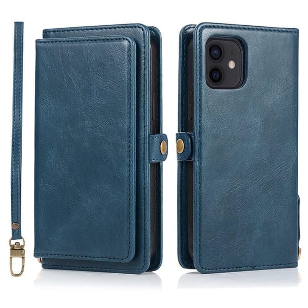 Kätevä 2-in-1 lompakkokotelo - iPhone 12 Mörkgrön