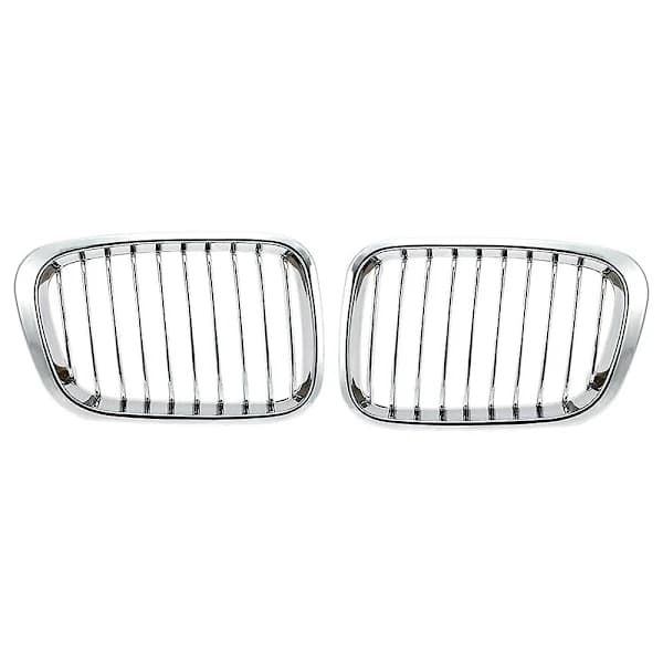 2x Krom Front Grill Njure Galler För 1998-2001 E46 320i 323i 325i 328i 330i 4-dörrars Sedan
