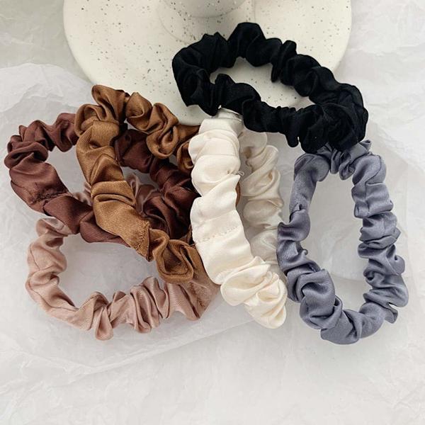 6 kpl Hiustarrat Naisille Ihastuttavat Satiini Hiustarrat Kirkkaat Scrunchies Hiukset Poninhäntä Tarvikkeet Köyden Väri Silkki Imitaatio