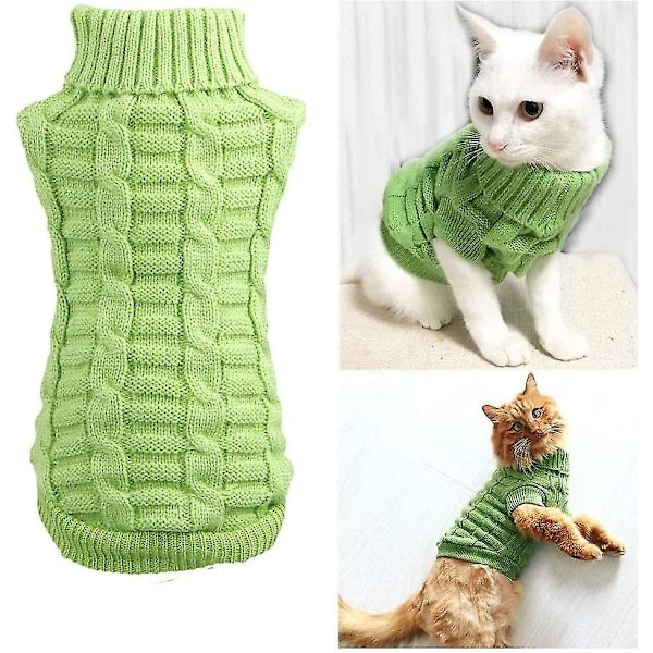 Pet Cat Sweater Kitten Kläder För Katter Små Hundar, Turtleneck Cat Kläder Pullover Mjuk Varm, Passar Kitty