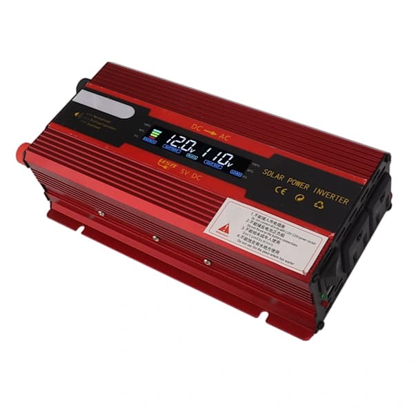 Rød LCD-skærm 4000W 12V 24V til 110V Bilstrømsomformer med Multifunktionel Beskyttelse[co]