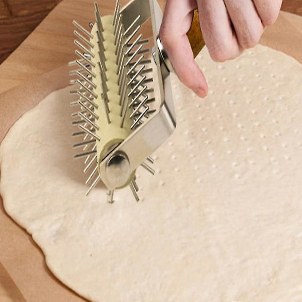 Taikinan reikätyökalu, piikkipyörä, leipä, piirakka, pizza, pastan reikätyökalu, tee-se-itse-työkalu