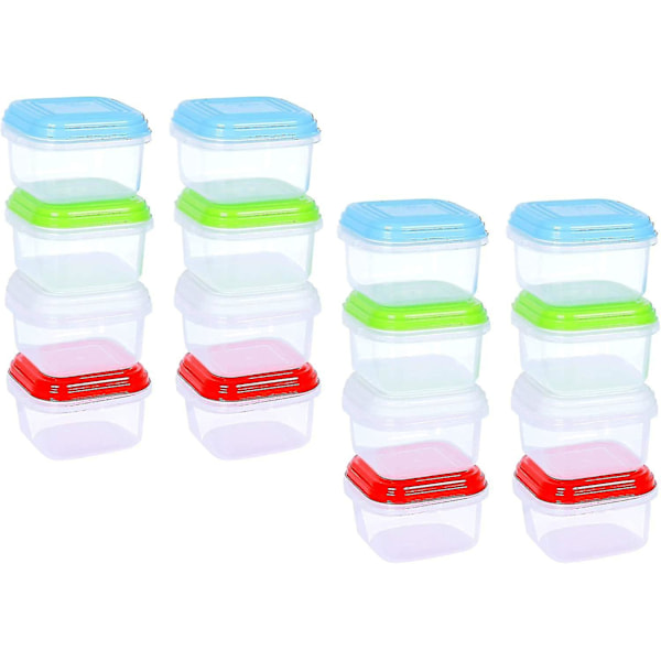 (pack Of 16 Mini) Small Baby Food Storage Box, Clear Plastic Storage Boxes With Airtight Lids