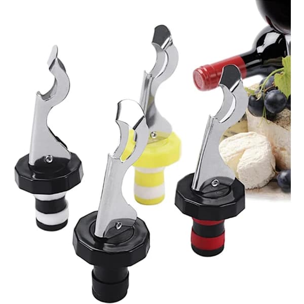 4-pack lufttäta flaskproppar, universella återanvändbara spakflaskproppar för vin, champagne, öl och drycker