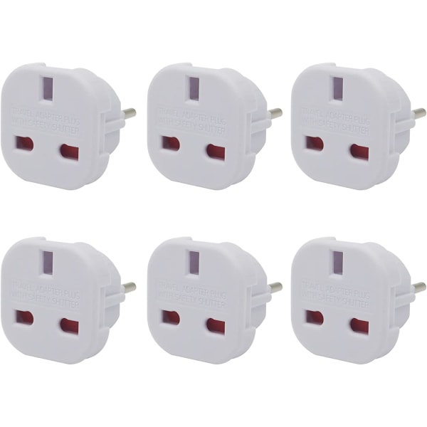 Adapter, Europe Converter Typ C, E, F ，6pack