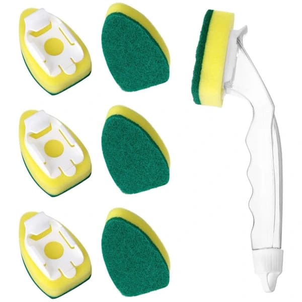 7-pakning Skrapefri Oppvaskkost Refill Handtag, Oppvaskkost Refill Pa[CO]