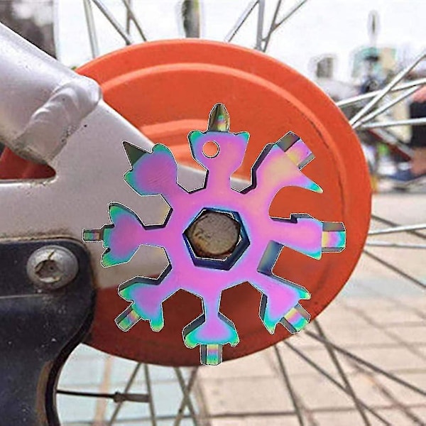 18 i 1 Udendørs Udendørs Bærbart Rustfrit Stål Værktøj Snowflake Multi Tool Kit