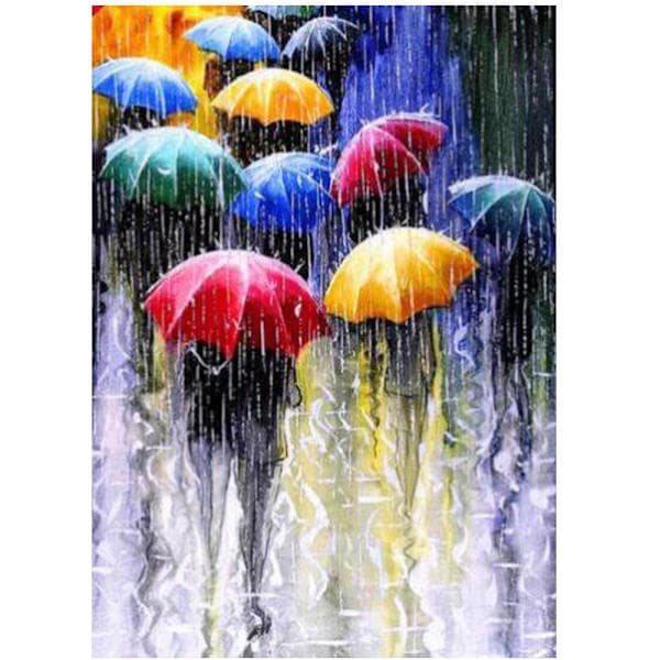 Diamantmålning / Dekorativ målning DIY 5D-30x40cm regn - rea