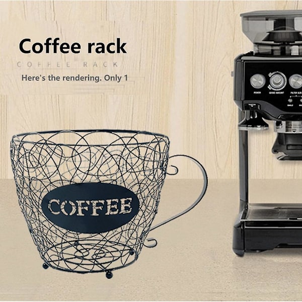 Kaffe Kapsel Universal Oppbevaringskurv Kaffe Kopp Kurv Kaffe Pod Organizer Holder Svart Cafe Ho
