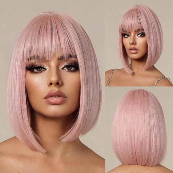 Halloween körsbärsblom rosa bob peruk[co]