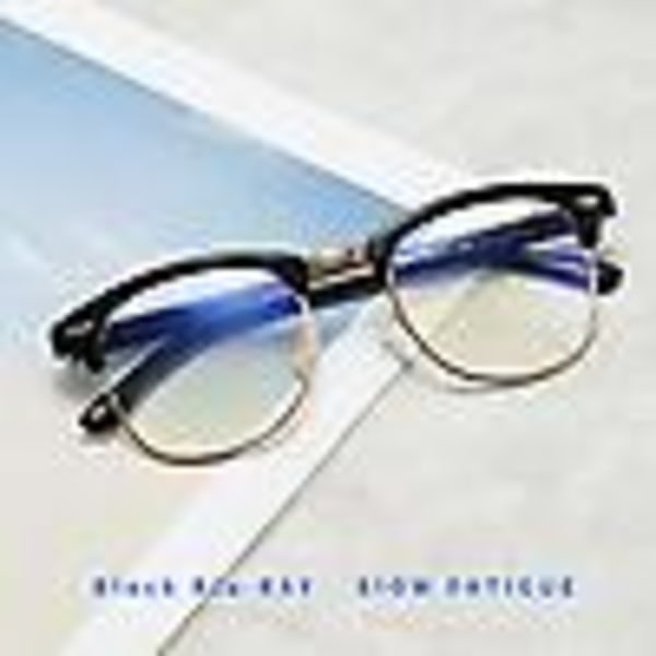 Blålysblokkerende briller Retro Semi Rimless Uv400 Klare linser Databriller for menn kvinner