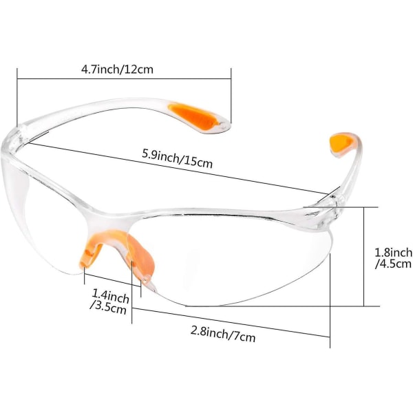 Paket med 12 skyddsglasögon för byggarbetsplatser med transparenta linser, skyddsglasögon för cykling