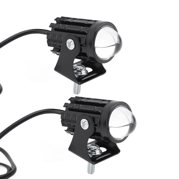 2 stk MC LED-frontlykter Vanntett Gul Hvit Høy/Lav Stråle 8 til 80V[CO]