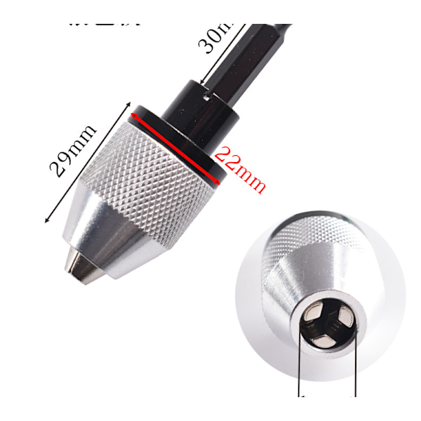 2 stk. borepatronadapter, sekskantskaft nøglefri borepatron hurtig skifteadapter konverter boreadapter i 0,3-6,5 mm