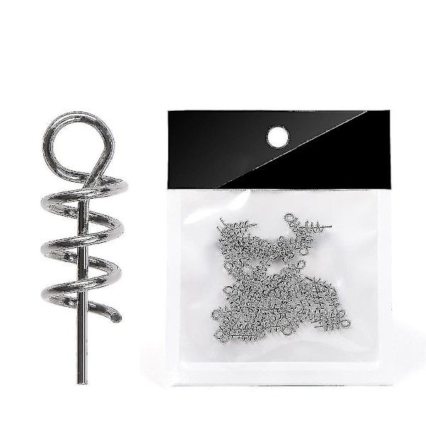 50 st 14 mm fiskebeten lockbete rigg fast låsnål fjäder twist lock fiske