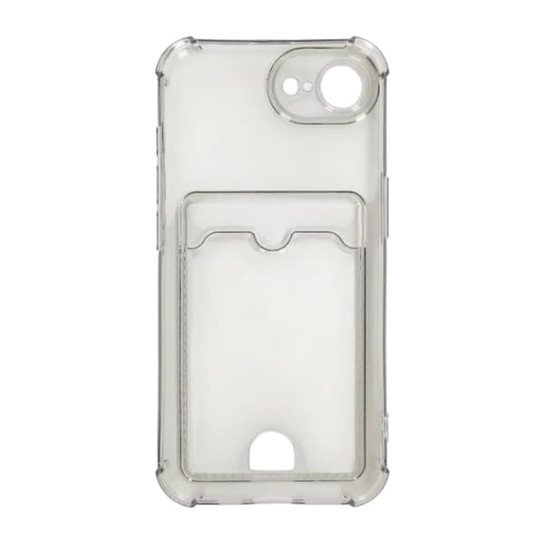 iPhone 16e Shockproof Case with Card Holder - Black Svart black