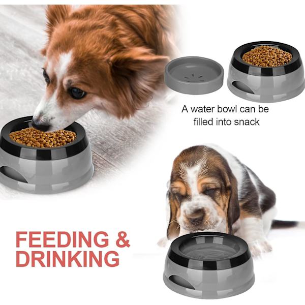 Flytande vattenskål för husdjur, Anti-overflow Anti-choking Non Spill Vattenskål för hund katt (grå)