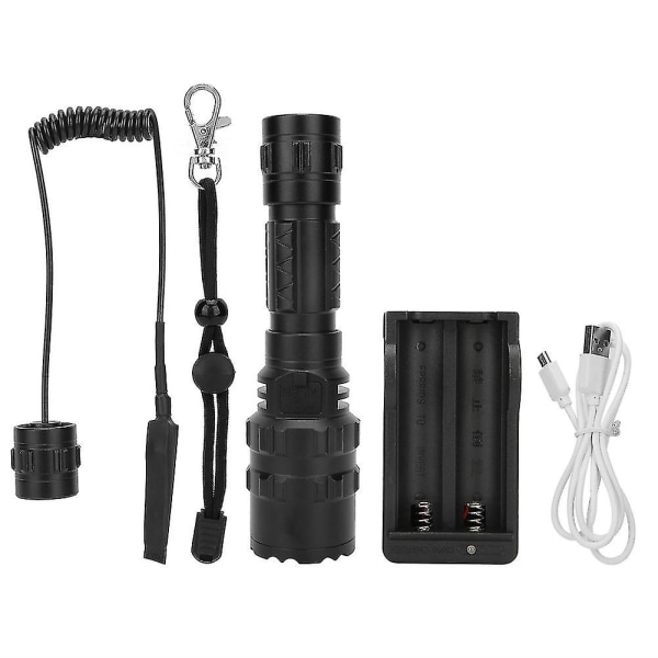Udendørs Xml-l2 Led Lommelygte Vandtæt Multifunktionel Fokuserende Lommelygte God Lys 5 Lystilstande Usb Opladning Sort Us 100-240v