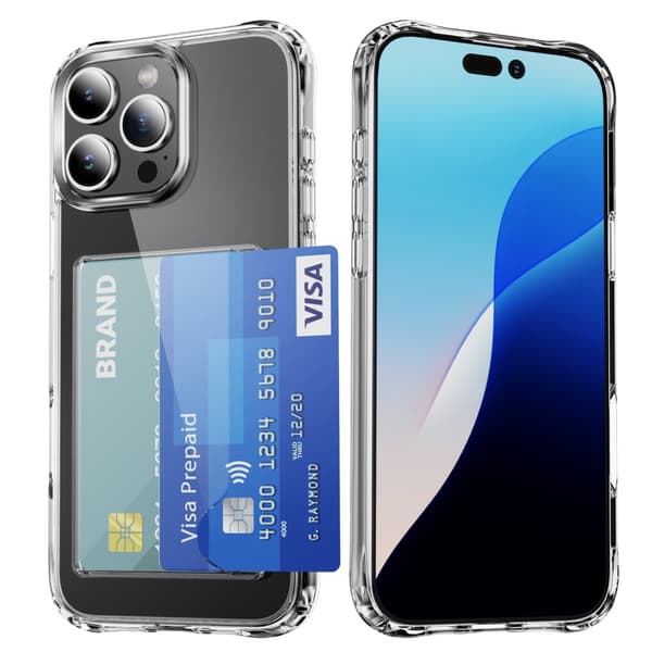 Kuori korttipaikalla iPhone 16 Pro Läpinäkyvä