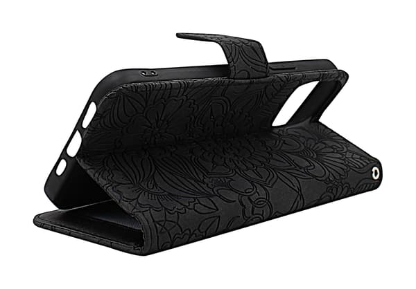 Flower Standcase Wallet iPhone 12 / 12 Pro (6.1) Aqua