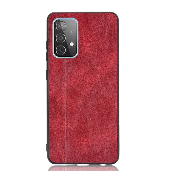 Samsung Galaxy A52 / A52s - Nahkapäällysteinen Hybridikuori - Punainen Red Punainen